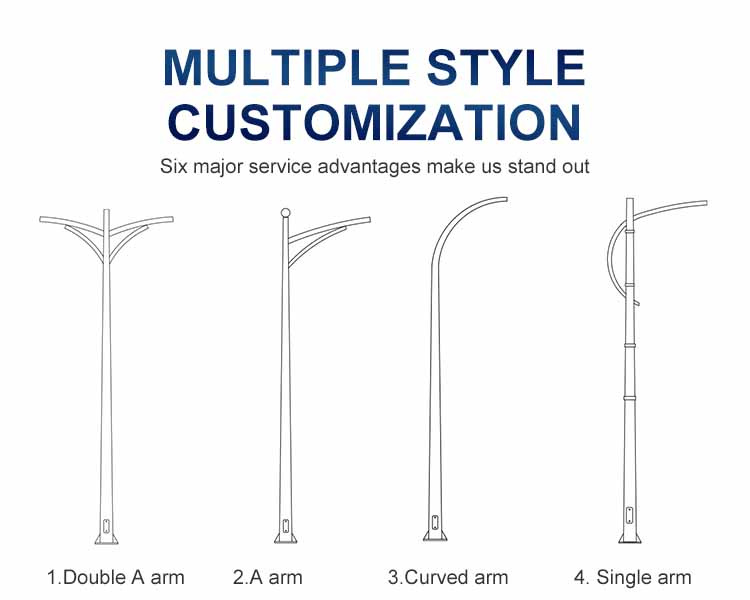 Single & Double Arm Street Light Pole1