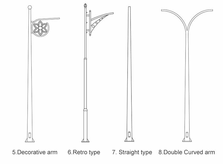 Single & Double Arm Street Light Pole2