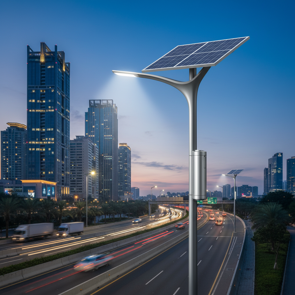 Solar Light Pole For Urban Roads And Highways