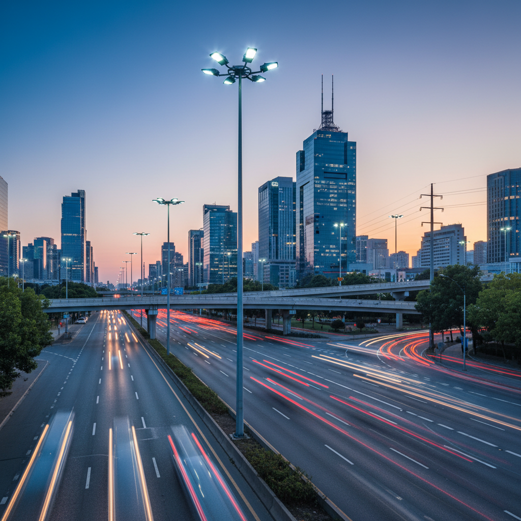 Outdoor Light Pole For Urban Roads And Highways