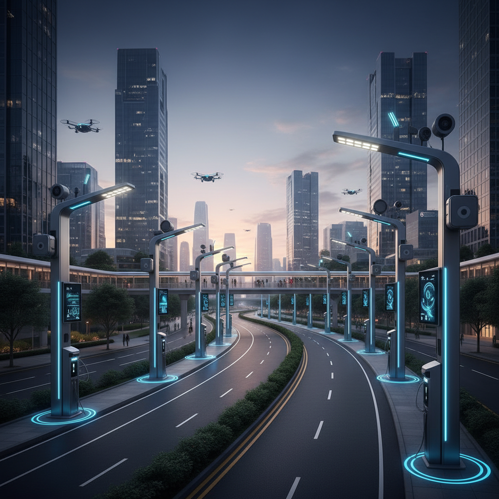 Light Poles For Outside For Smart City Infrastructure