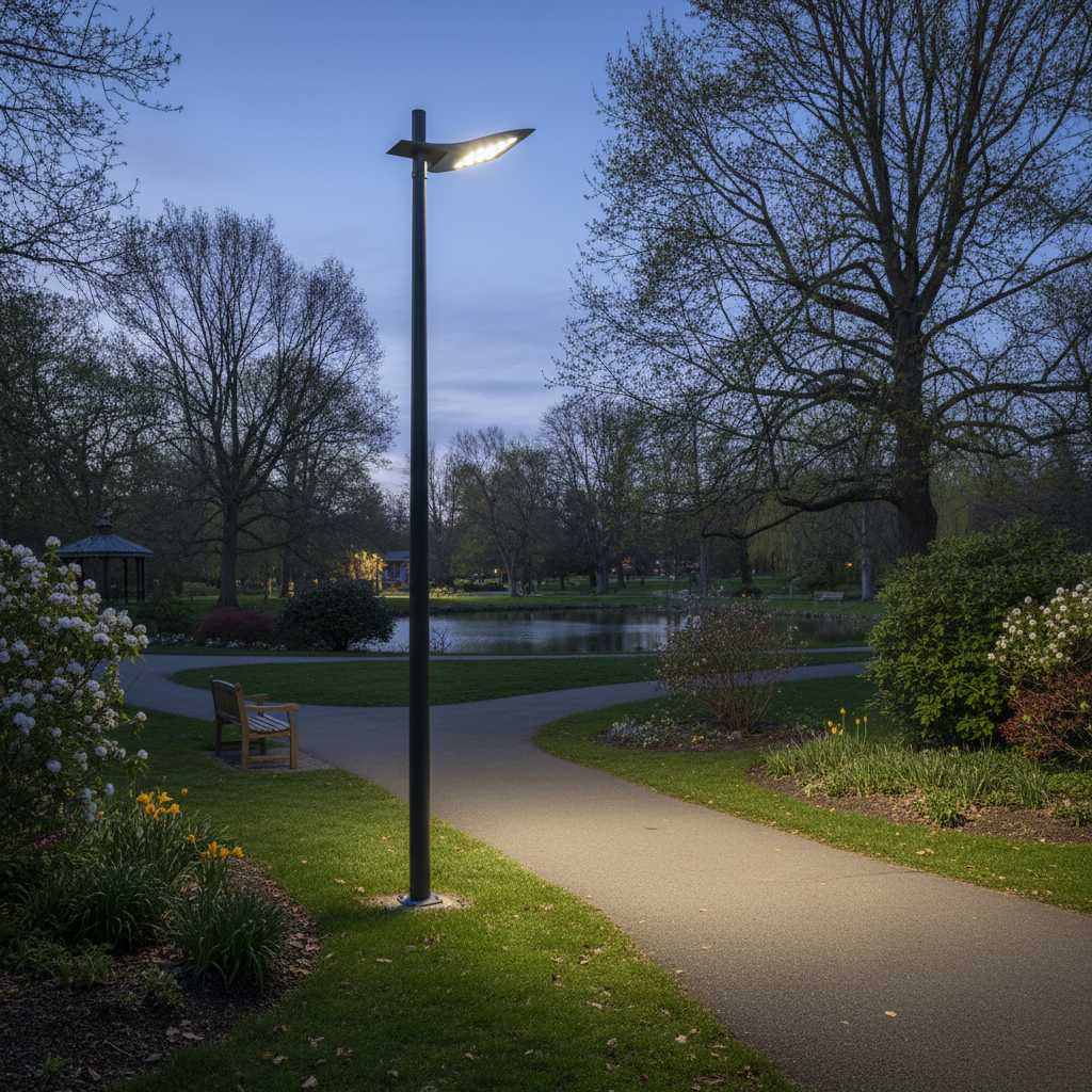 Solo Led Street Light With Pole For Public Parks And Gardens