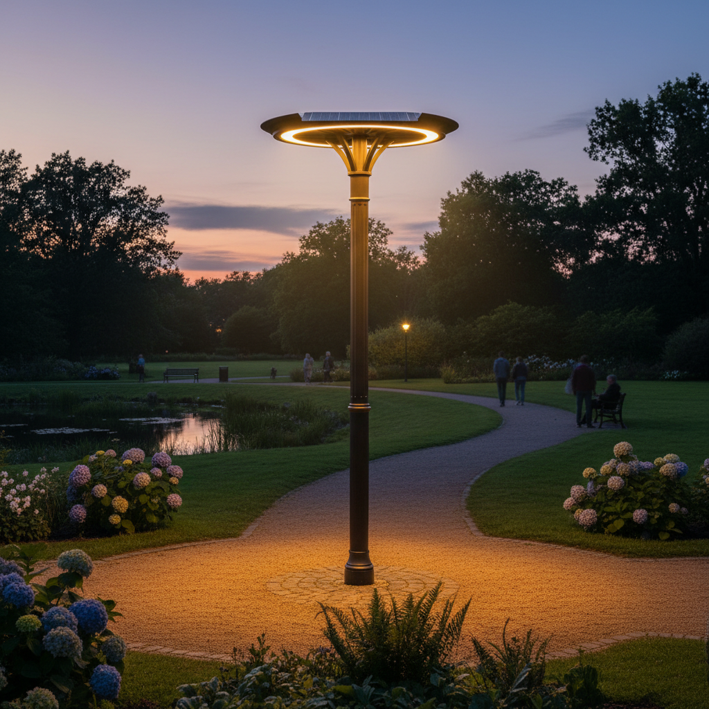Solar Pole Light For Public Parks And Gardens