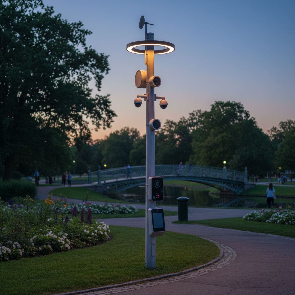 Smart Pole Street Light For Public Parks And Gardens
