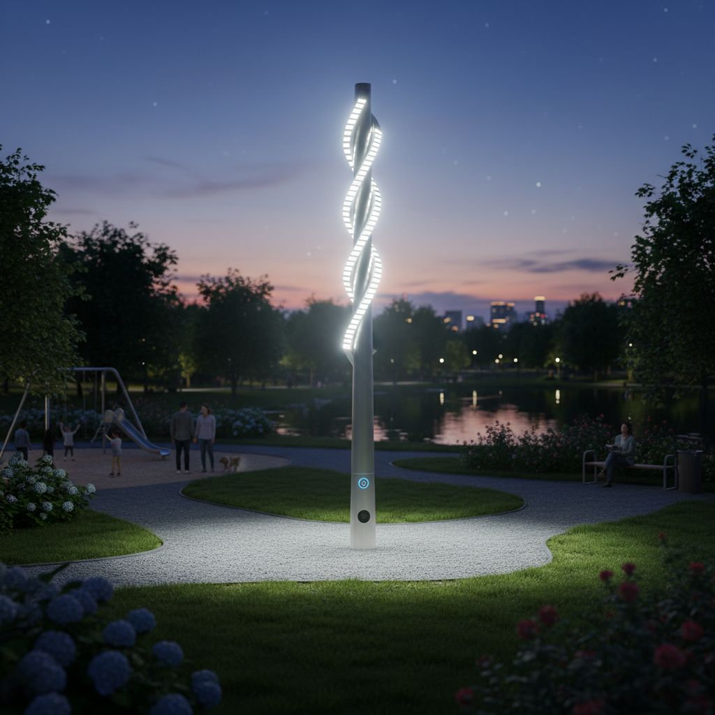 Led Light Pole For Public Parks And Gardens