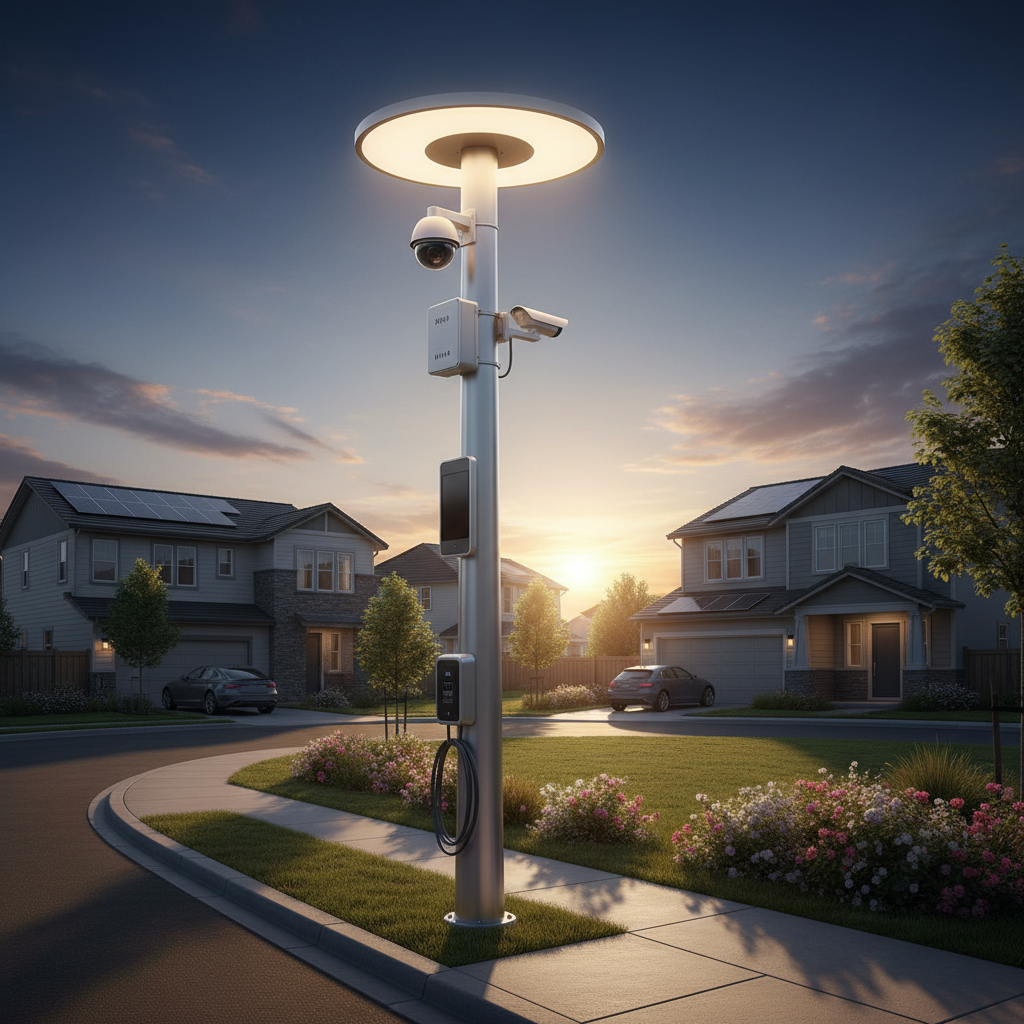Smart Pole Street Light For Residential Communities