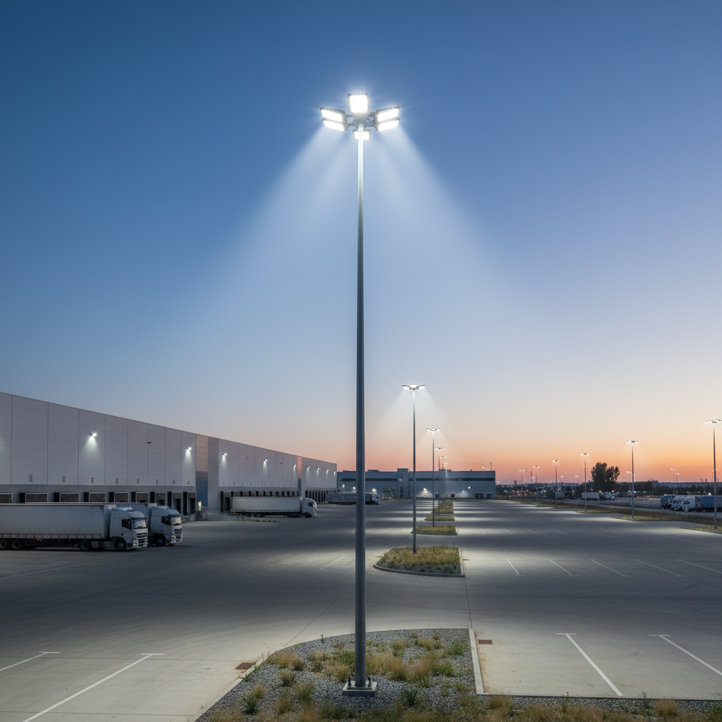 Led Street Light With Pole 4 M For Industrial And Logistics Parks
