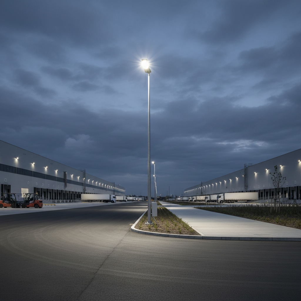 Solo Led Street Light With Pole For Industrial And Logistics Parks