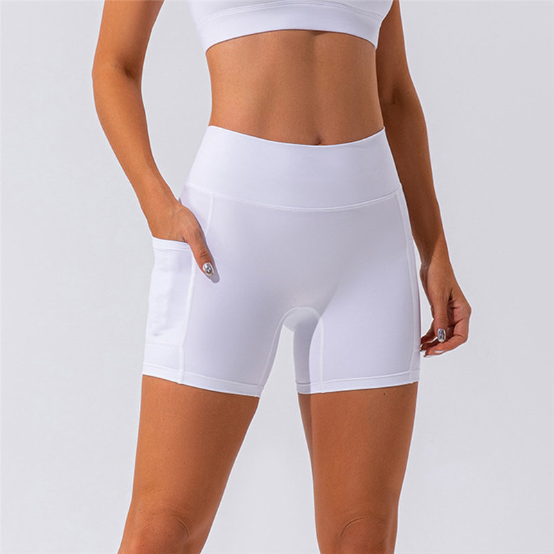 Aangepaste snel drogende hardloopfitnessshorts met zakken