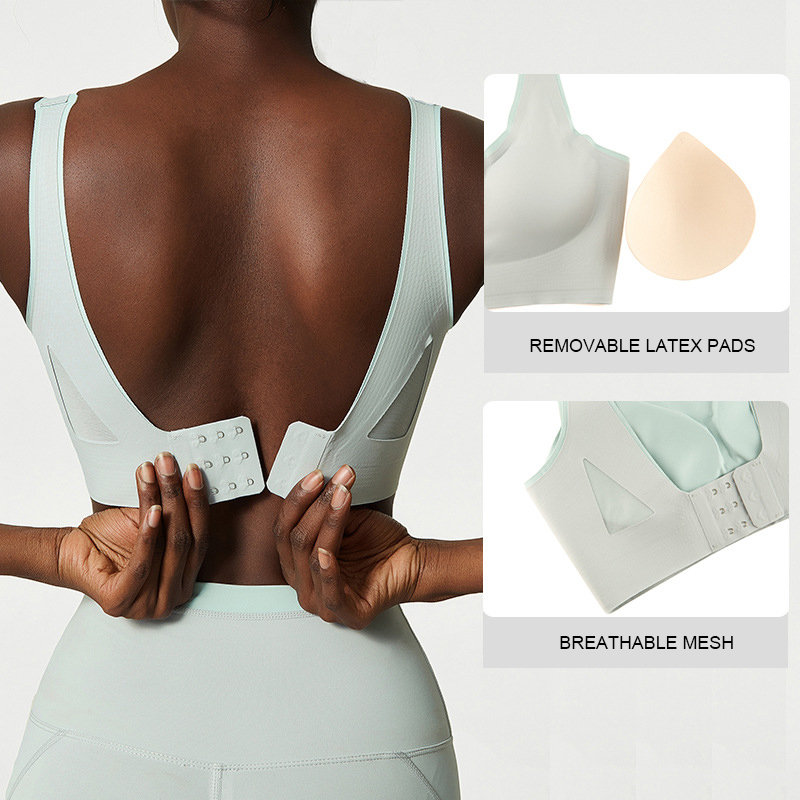 Customized breathable mesh Buckle Yoga Bra manufacturers