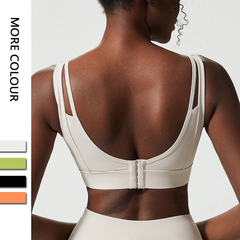 Customized manufacturers Large size one-piece fixed cups Yoga Bra