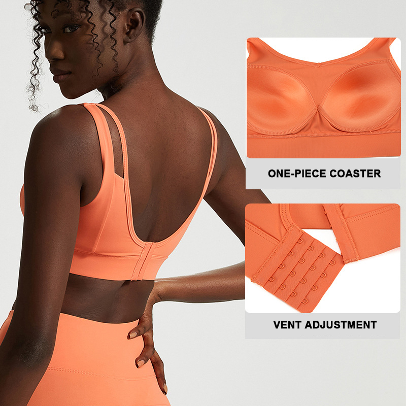 Customized manufacturers Large size one-piece fixed cups Yoga Bra