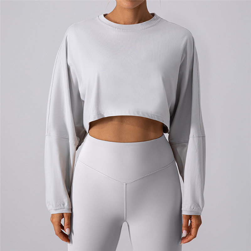Running Loose Long Sleeve Round Neck Short Sweatshirt