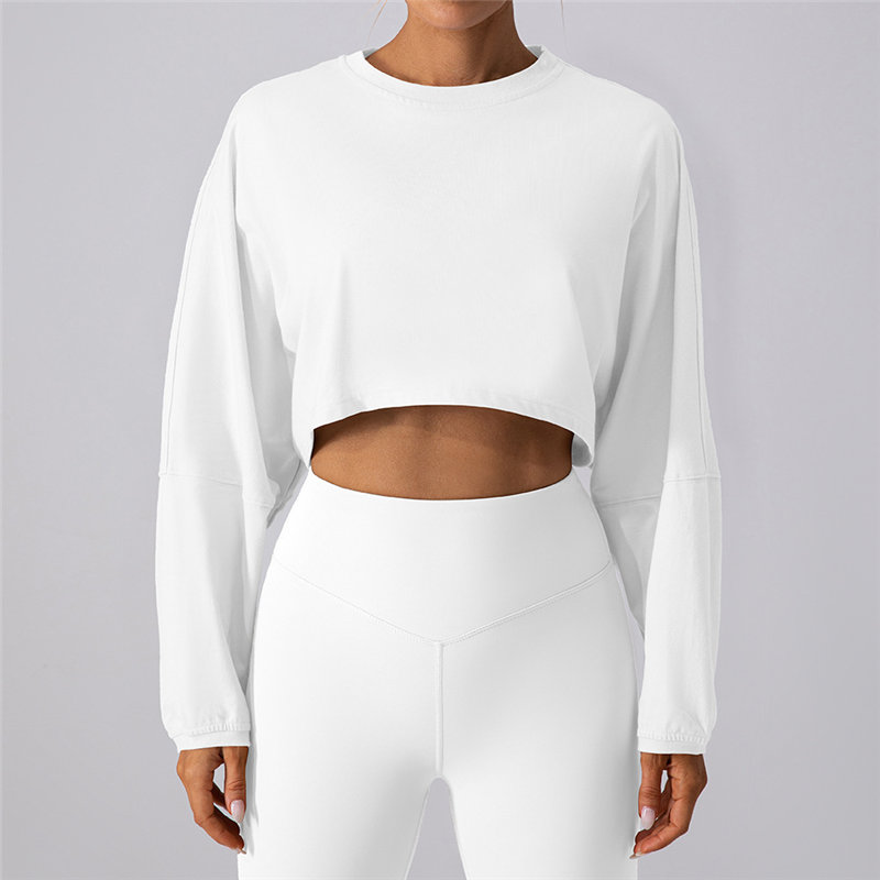 Running Loose Long Sleeve Round Neck Short Sweatshirt