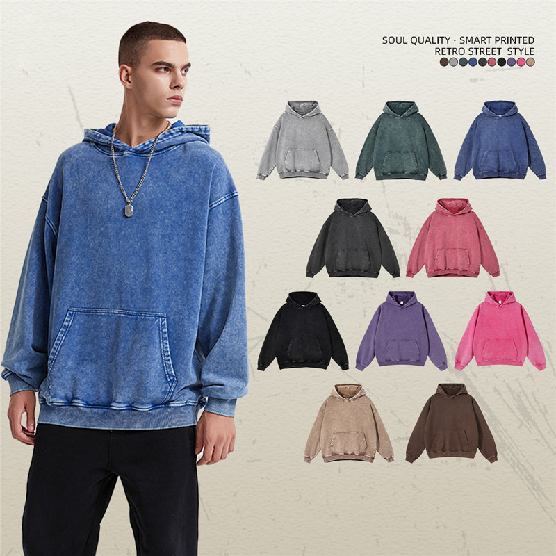 Customized Manufacturer Cotton Batik Aged Print Hoodie