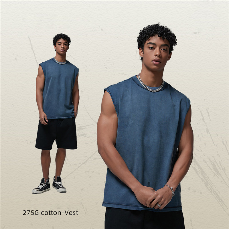Customized Logo Batik Washed Vintage Tank Top
