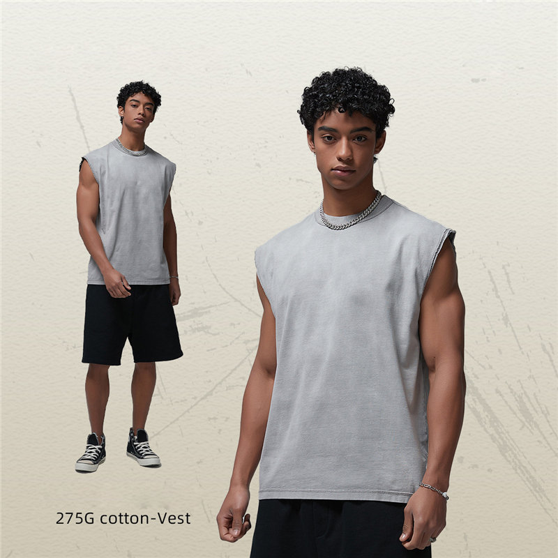 Customized Logo Batik Washed Vintage Tank Top