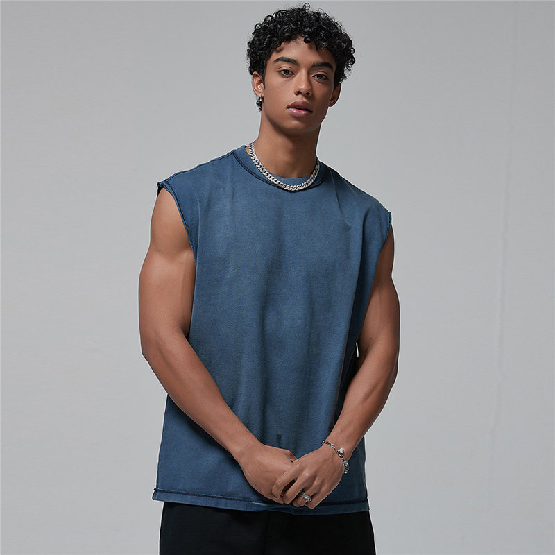Customized Logo Batik Washed Vintage Tank Top
