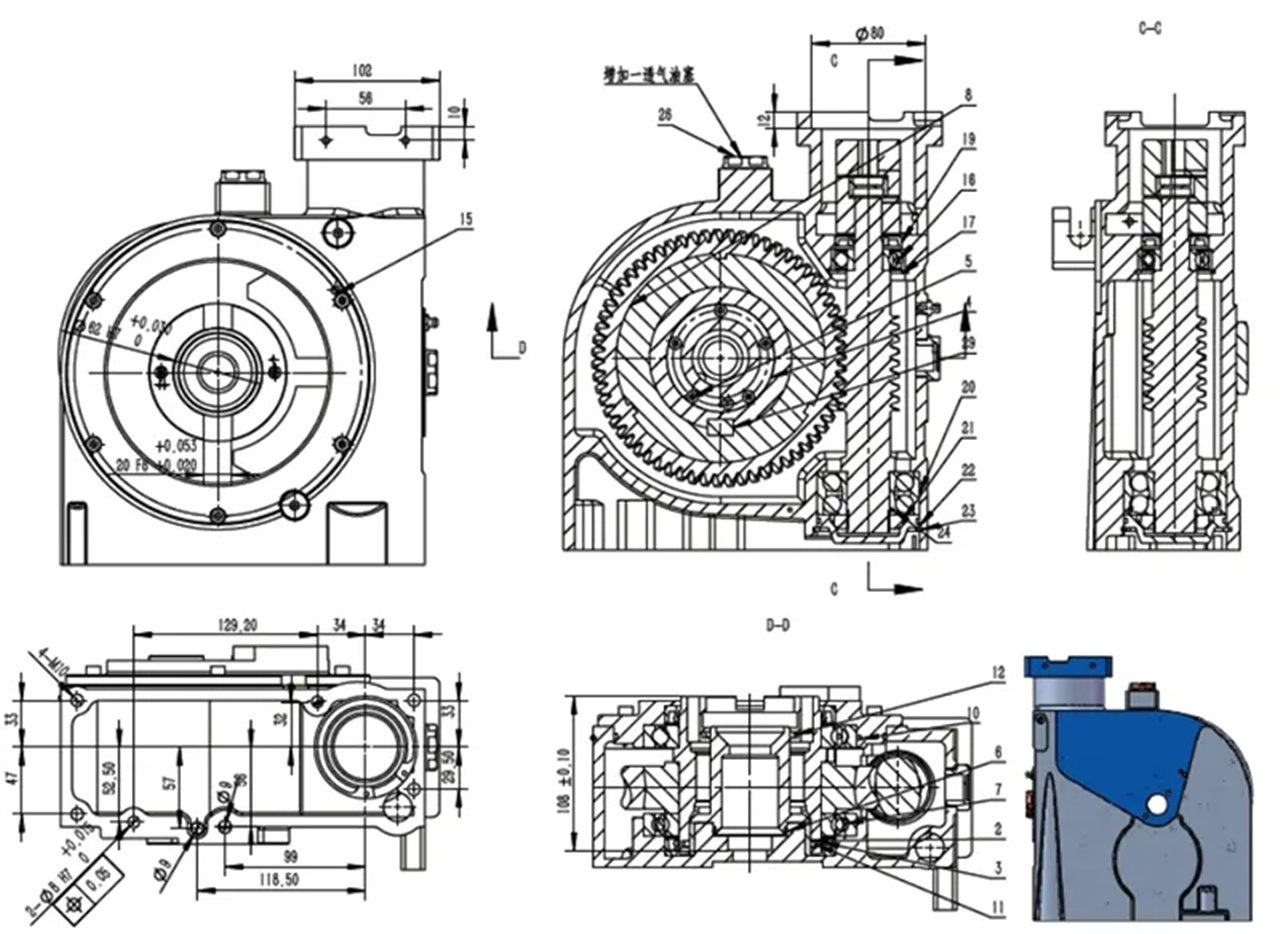 HRV104 Worm Gear Reducer for High-Temperature Industry (1)