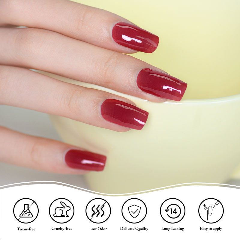OEM Solid Color Red Semi-Cured Gel Nail Strips - Glossy Finish from China Suppliers & Factory
