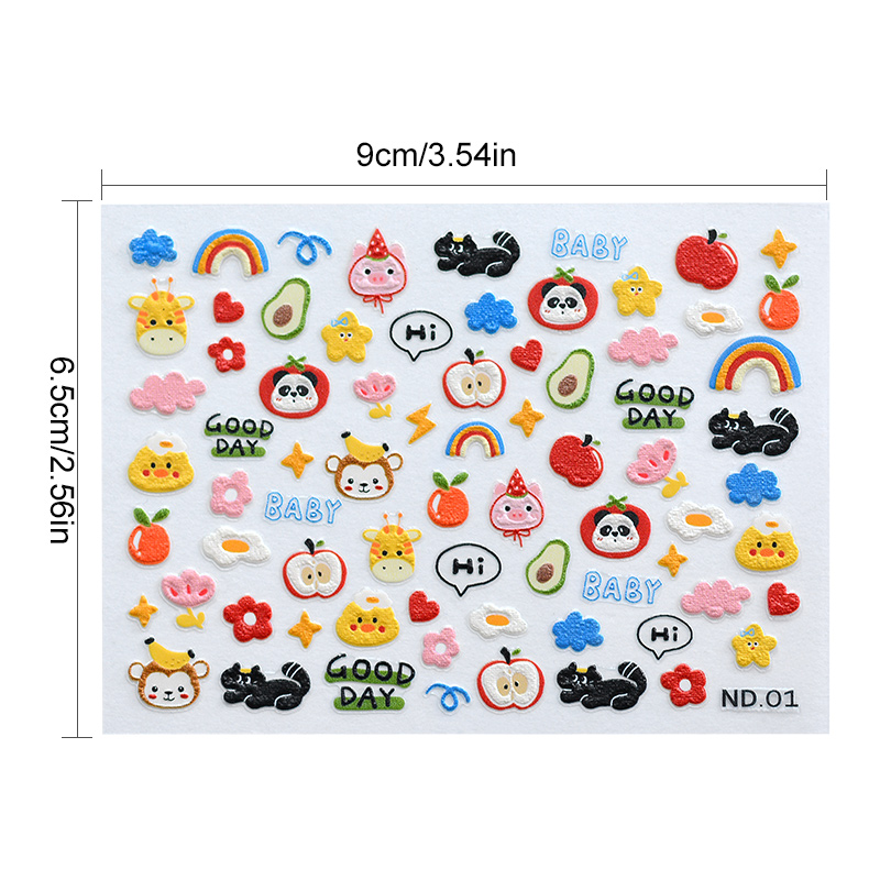 Custom 5D Nail Art Stickers Cute Cartoon Design Nail Decals