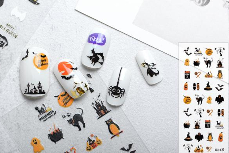 Factory-Direct Halloween 3D Nail Art Stickers Wholesale Nail Decals