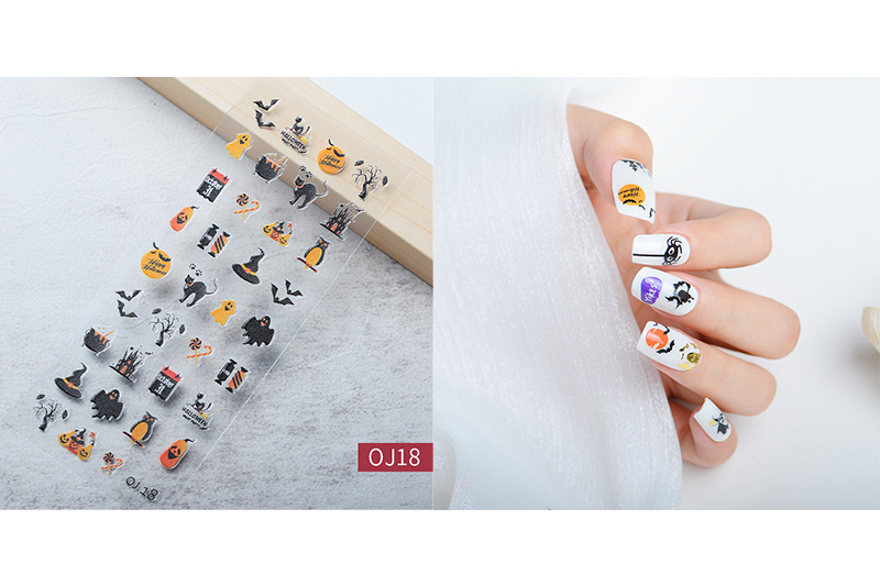 Factory-Direct Halloween 3D Nail Art Stickers Wholesale Nail Decals1