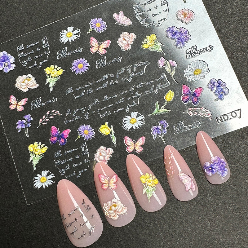 Factory Direct Wholesale 5D Embossed Floral & Butterfly Nail Art Stickers (4).jpg