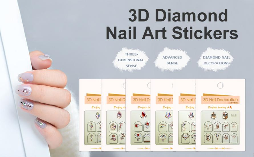 Minimalist Rhinestone Nail Art Stickers 1