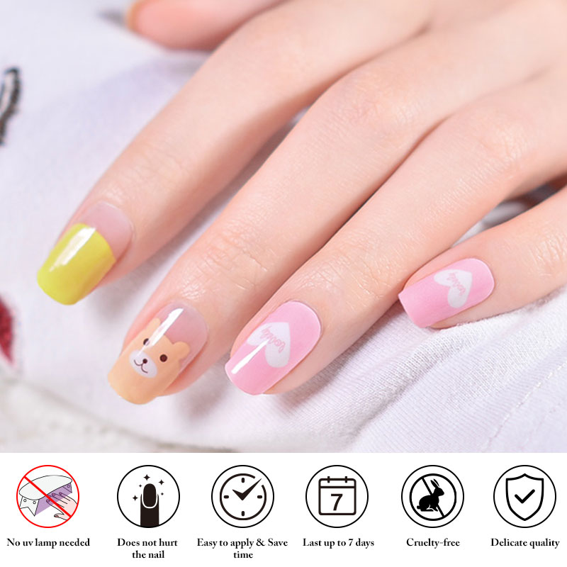 Custom Pastel Color Nail Polish Stickers from China Suppliers - Cartoon Designs for a Charming Look, Factory Direct