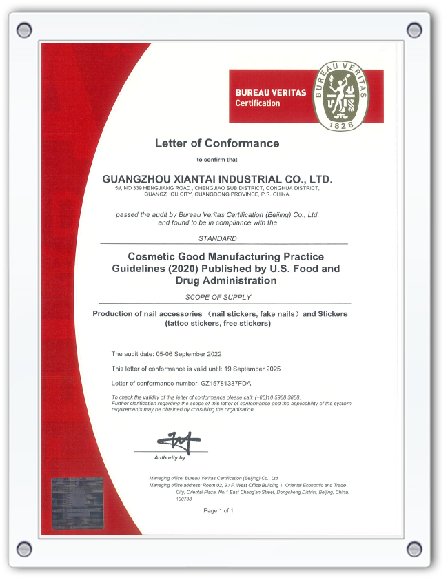 FDA Letter for Xiantai