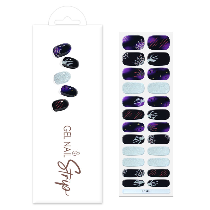 Wholesale Glow-in-the-Dark Semi-Cured Gel Nail Strips Halloween Nail Art