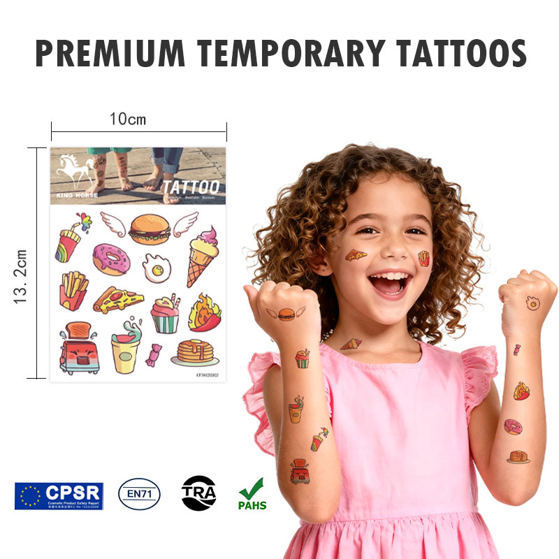 B2B Wholesale Kids Food-Themed Temporary Tattoos,Safe & Fun