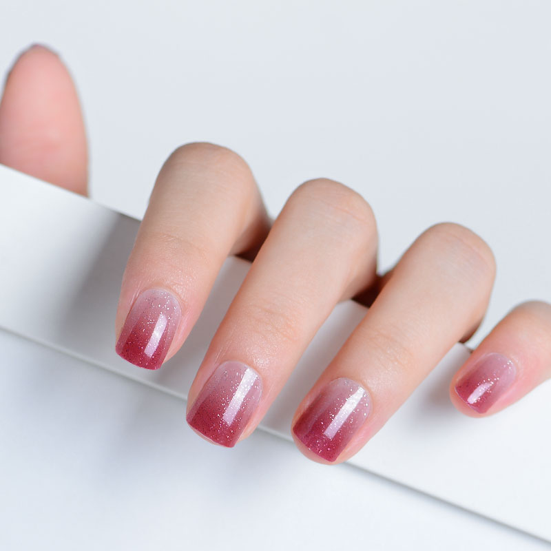 Wholesale Red Color Glitter Nail Polish Stickers Classic Style Design