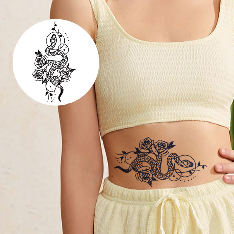 B2B Semi-Permanent Tattoo Sticker, Floral Butterfly Design, Stylish & Durable