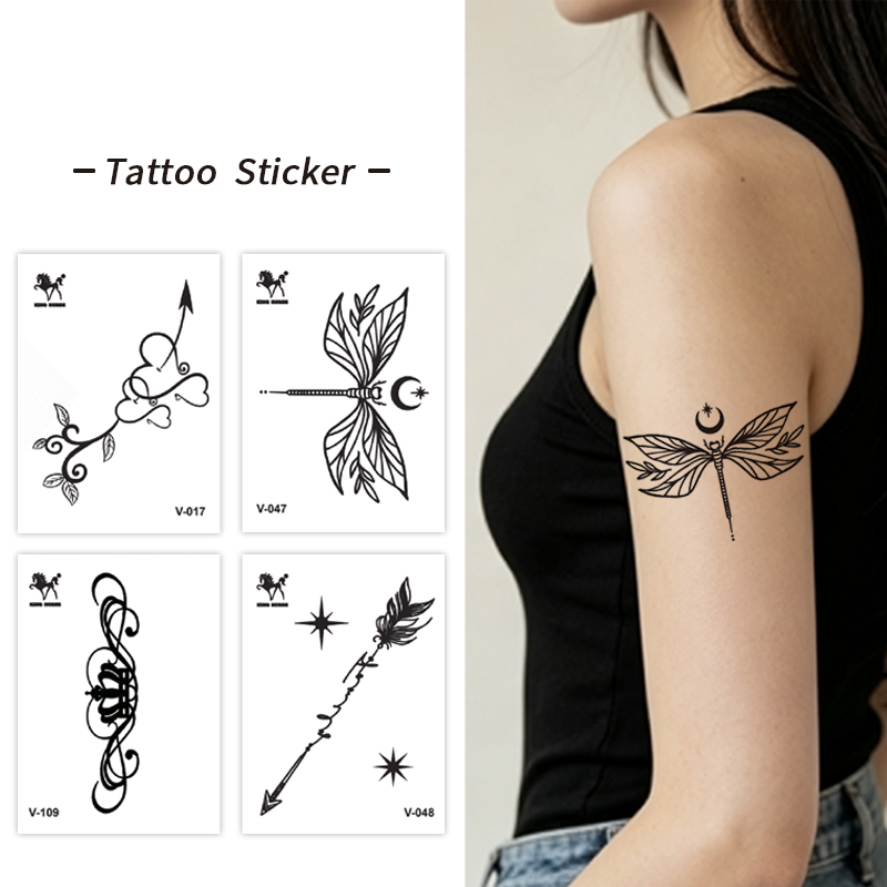 Dragonfly Arrow & Scroll Elegant Line Art Collection
