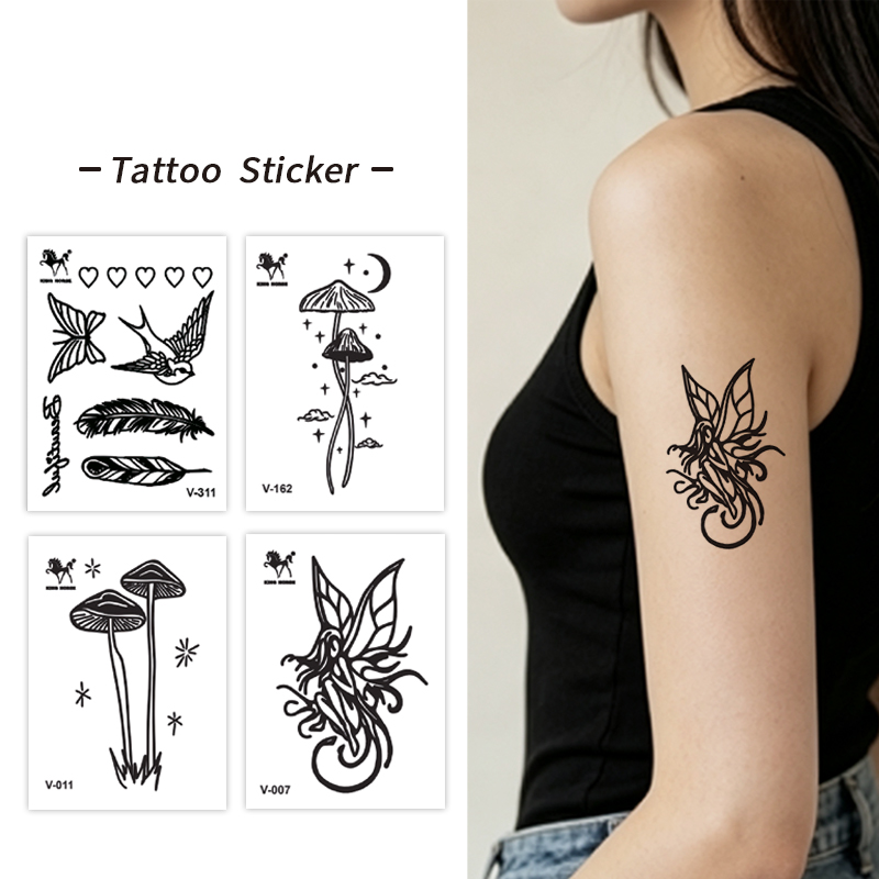 Wholesale Fairy Mushroom Butterfly Mini Fantasy Tattoo Collection Supplies