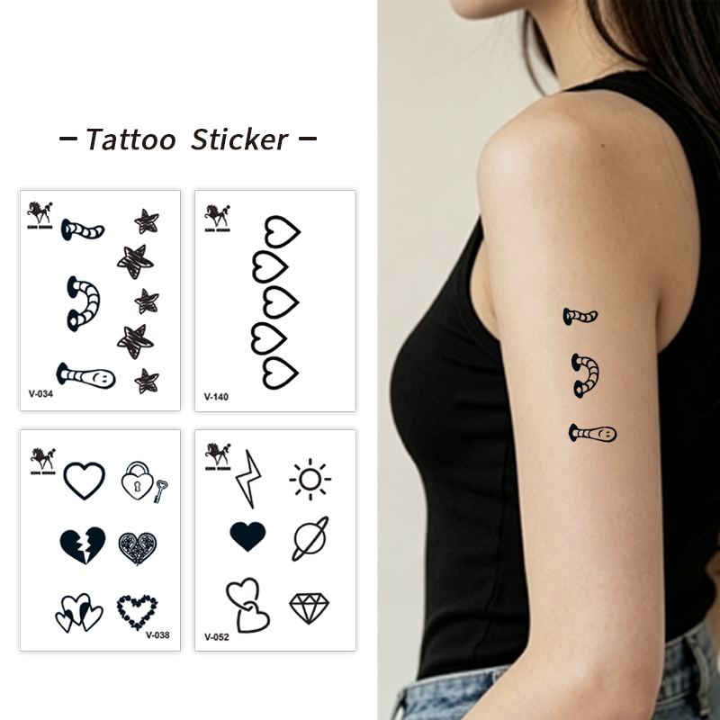 Mini Doodle Heart & Star Tiny Tattoo Collection supply