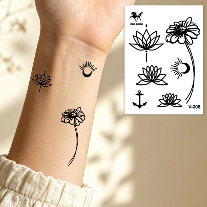 B2B Daisy & Lotus Floral Line Art Collection