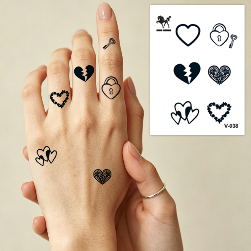 Mini Doodle Heart & Star Tiny Tattoo Collection supply