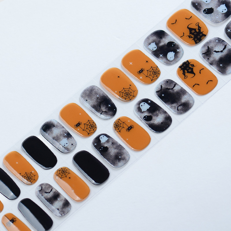 China Factory OEM Halloween Ghost Bat Spider Web Gel Nail Strips - Spooky Nail Art by Trusted Suppliers