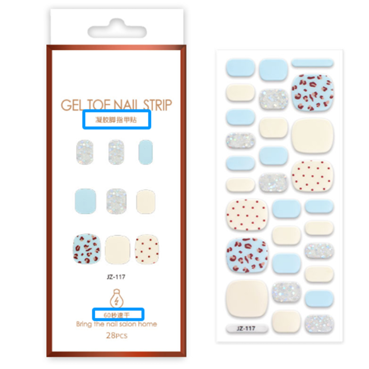 OEM Pink Glitter Star Gradient Semi-Cured Gel Nail Strips (5).jpg