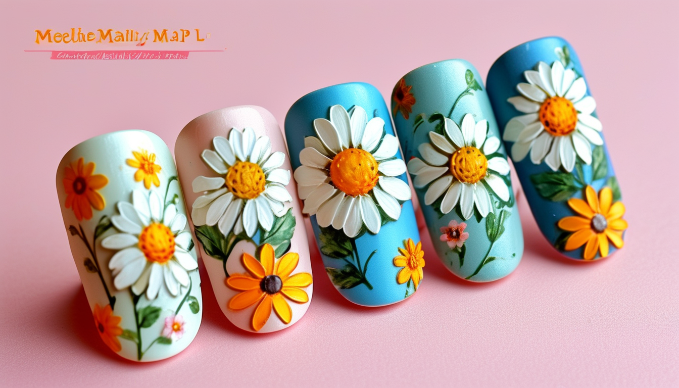 Daisy Nail Stickers For Children Party Favors And Supplies