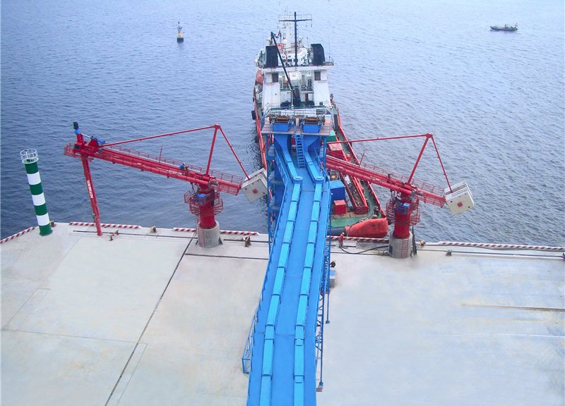 Fixed Screw Ship Unloader for Cement & Ash at T...