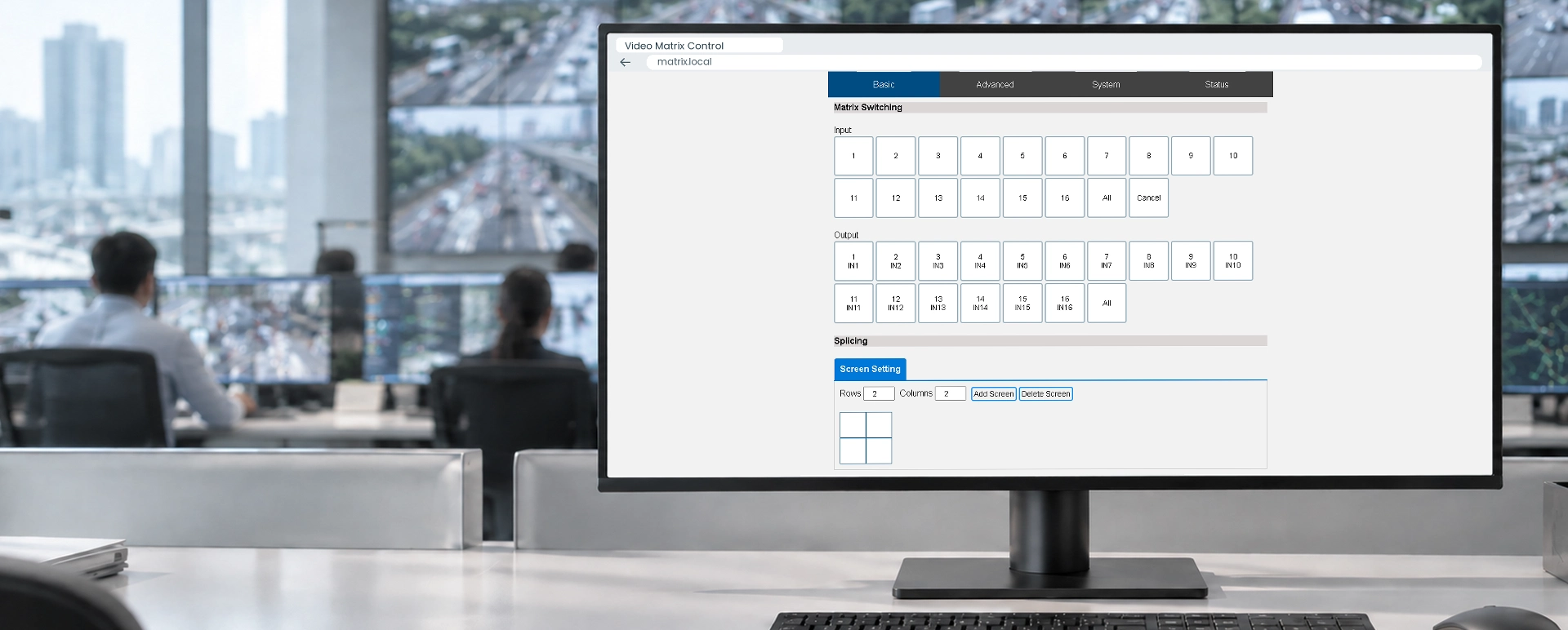 Original Matrix Web Interface In A Desktop Browser At A Control Room Workstation