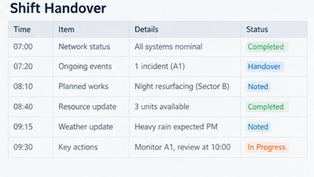 Shift Handover Signal Preview