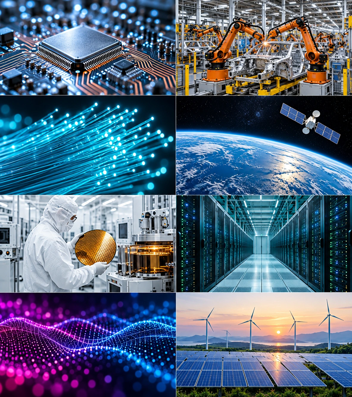 Eight technology scenes for the routing demonstration