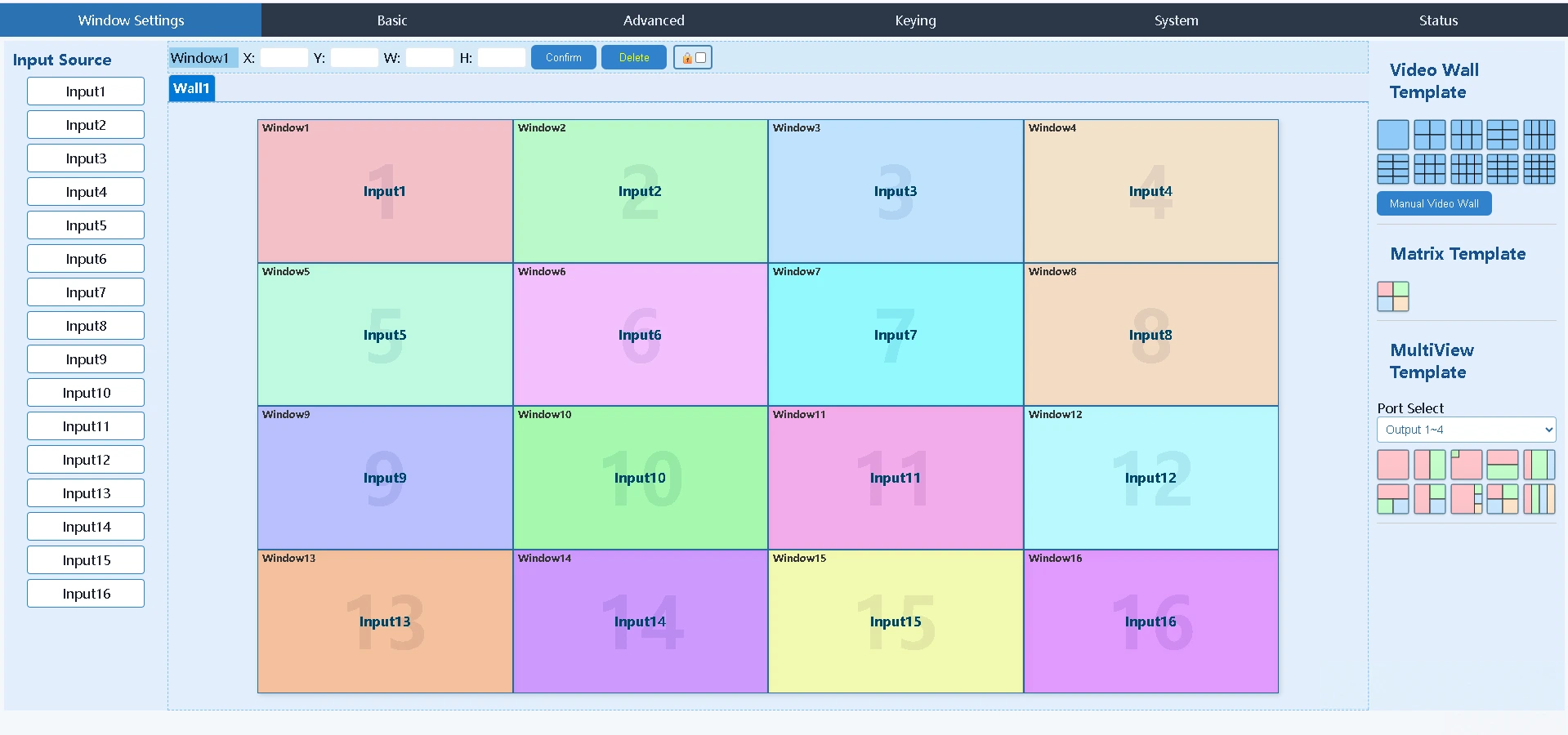 AMS-MC4K Web GUI control interface