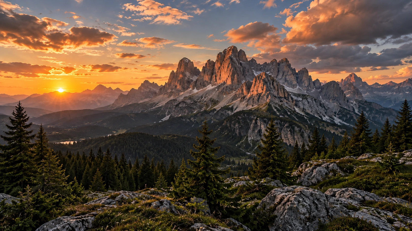 The same landscape with compressed tonal detail