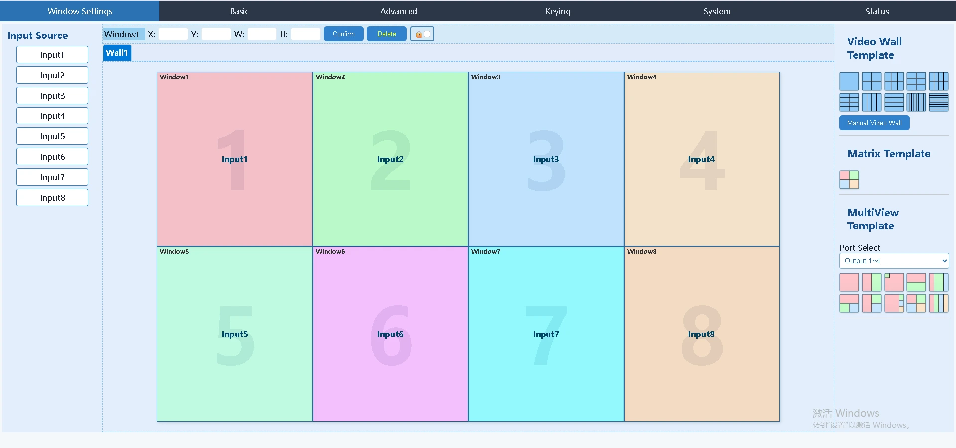 AMS-MT4K_8x8 Real Web GUI With Eight Inputs